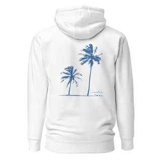Twin Palms Hoodie | White Cerulean